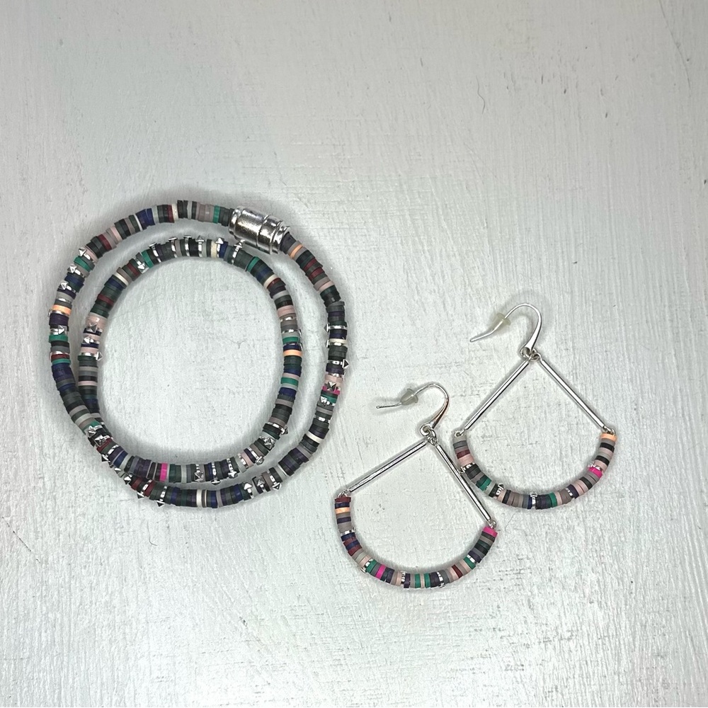 Authentic Kendra Scott Reece Drop Earrings & Wrap Bracelet